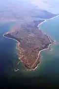 Letecký pohled na ostrov