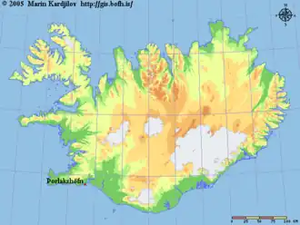 Þorlákshöfn na mapě