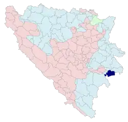 Čajniče na mapě