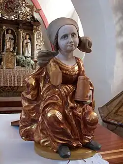Kopie sochy sv. Máří Magdaleny v čakovském kostele (originál v Alšově jihočeské galerii na Hluboké)