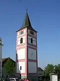 Zvonice u kostela Povýšení svatého Kříže