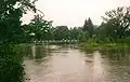 Voda 14.8.2002 poblíž soutoku s Lužnicí