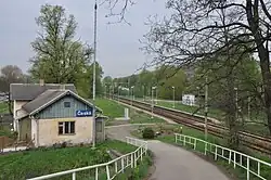 Pohled na zastávku ve směru na Tišnov (2013)