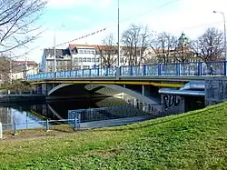 Nábřeží Malše s Krumlovským mostem