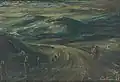 Krajina s pocestnými, olej na hrubém kartónu (1943)
