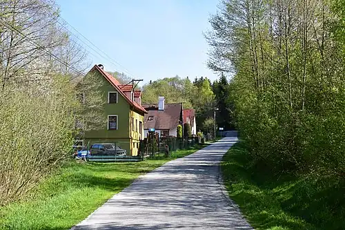 Cesta vedoucí k hraničnímu přechodu (směr Moorbad Harbach)