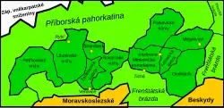 Členění Štramberské vrchoviny