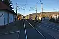 Železniční trať Svitavy – Brno procházející středem vesnice