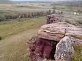 Pískovce na vrcholu hory