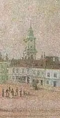 Hodinová věž s kupolí v roce 1862