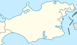 Mapa Kerčského poloostrova s vyznačením hranic okresů
