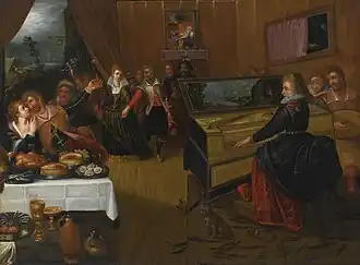 Scéna z banketu, alegorie o lásce a chtíči (mezi lety 1555-1610)