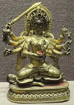'Hindu Goddess' z Nepálu, asi 1700, gilt bronze