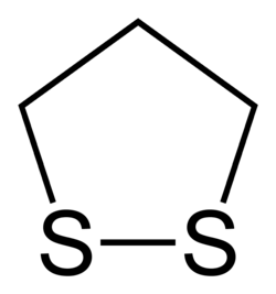 Strukturní vzorec 1,2-dithiolanu