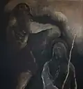 Vilém Velecký: Kristův křest, 145 x 156 cm, olejomalba a uhel
