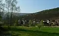Nová výstavba ve Žlíbku, v pozadí Škrabky.