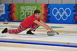 Norský hráč curlingu během ZOHM