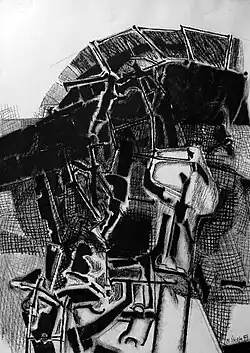 Nová příroda, 1999, uhel, 86 x 61 cm