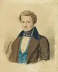 portrét P. Engelhardta (akvarel, 1833)