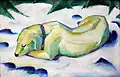 Franz Marc: Pes ležící ve sněhu, asi 1910/1911
