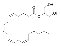 Strukturní vzorec 2-arachidonoylglycerolu
