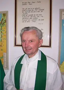 Jan Kozár před mší svatou 11. ledna 2007 při vikariátní konferenci jako okrskový vikář krušnohorského vikariátu.