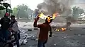 Molotovovy koktejly používané demonstranty v Thajsku v květnu 2010