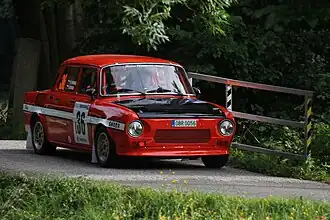 Škoda 120 S Rallye v tovární červené, Rally Bohemia Legend 2015