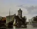 Continental harbour scene, 1845