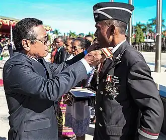 Prezident Francisco Guterres během slavnostní ceremonie předávání vyznamenání (2019)