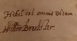 William Brewster – podpis