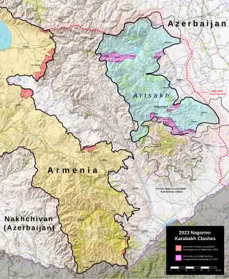 Vojenská situace v Náhorním Karabachu (20. září 2023)