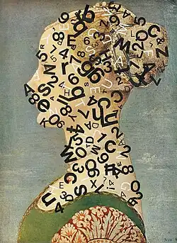 Jiří Kolář: Popisný portrét (1963), koláž