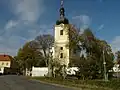 Pohled na kostelní věž od jihovýchodu