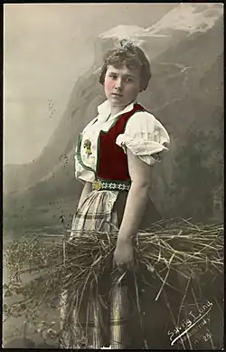 Ženský norský národní kroj, 1909