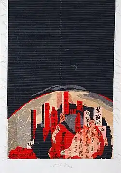 Chinatown New York, koláž šitá na plátně, 1997
