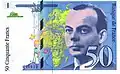 Antoine de Saint-Exupéry na 50frankové bankovce z roku 1994