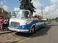 Speciální bus vypravený v Milovicích na lince č.432 u příležitosti oslav 50 let s pantografy 2014