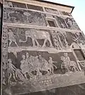 Knížecí dům, boční západní fasáda, předstupující část (biblické výjevy)