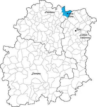 Kanton Athis-Mons na mapě departementu Essonne