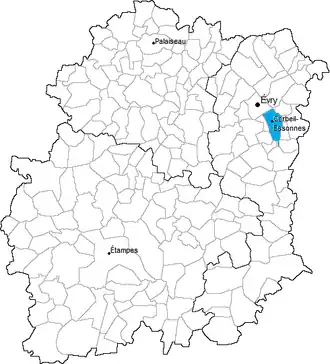 Kanton na mapě departementu Essonne