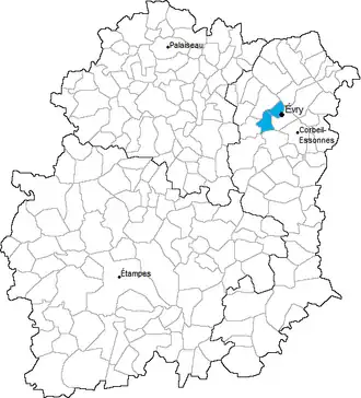 Kanton na mapě departementu Essonne