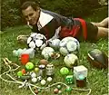 Jan Skorkovský, freestyle fotbal, hlavní rekvizity pro trénink i show, Trhovky, přehrada Orlík, (r. 2004)