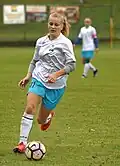 Hráčka AFC Veřovice při zápase proti MSK Orlová (2018)