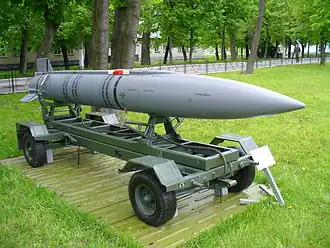 Střela Ch-15 v muzeu vzdušných sil Ukrajiny