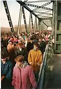 Slavnostní otevření mostu přes Tisu v roce 1994