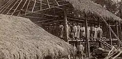 Landscapes and people of Upper Amazon Valley, Peru, Kaučuková stanice ve fázi výstavby, 1888