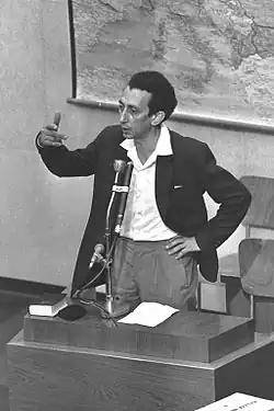 Aba Kovner během procesu s Adolfem Eichmannem (1961)