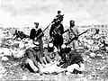 Abd al-Kádir al-Husajní se svými jednotkami v dubnu 1948