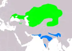 Rozšíření rákosníka plavého